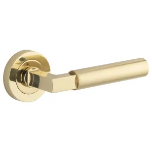 Berlin Lever Polished Brass Round Rose by Iver, a Door Hardware for sale on Style Sourcebook