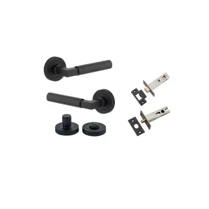 Berlin Lever Round Rose Privacy Kit Matt Black by Iver, a Door Hardware for sale on Style Sourcebook