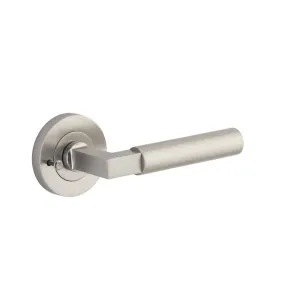 Berlin Lever Round Rose Privacy Kit (Inbuilt Privacy) Satin Nickel by Iver, a Door Hardware for sale on Style Sourcebook
