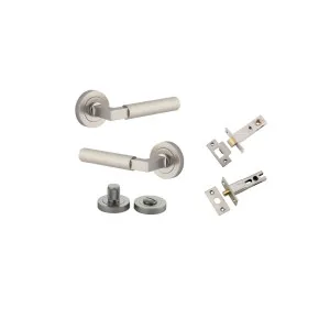 Brunswick Lever Round Rose Privacy Kit Satin Nickel by Iver, a Door Hardware for sale on Style Sourcebook
