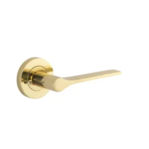 Como Lever Round Rose Privacy Kit (Inbuilt Privacy) Polished Brass by Iver, a Door Hardware for sale on Style Sourcebook