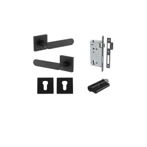 Bronte Lever Square Rose Entrance Kit w High Security Lock Matt Black by Iver, a Door Hardware for sale on Style Sourcebook