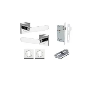 Bronte Lever Square Rose Entrance Kit w High Security Lock Polished Chrome by Iver, a Door Hardware for sale on Style Sourcebook