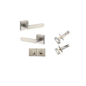 Bronte Lever Square Rose Privacy Kit w Privacy Turn w Separate Privacy Turn Satin Nickel by Iver, a Door Hardware for sale on Style Sourcebook