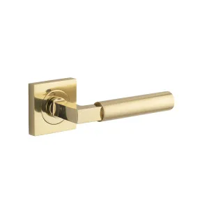 Berlin Lever Polished Brass Square Rose by Iver, a Door Hardware for sale on Style Sourcebook