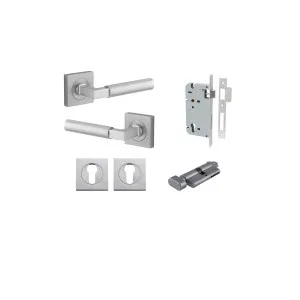 Berlin Lever Square Rose Entrance Kit w High Security Lock Brushed Chrome by Iver, a Door Hardware for sale on Style Sourcebook