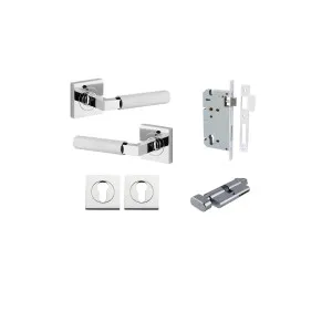 Brunswick Lever Square Rose Entrance Kit w High Security Lock Polished Chrome by Iver, a Door Hardware for sale on Style Sourcebook