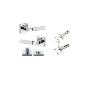 Brunswick Lever Square Rose Privacy Kit Polished Chrome by Iver, a Door Hardware for sale on Style Sourcebook