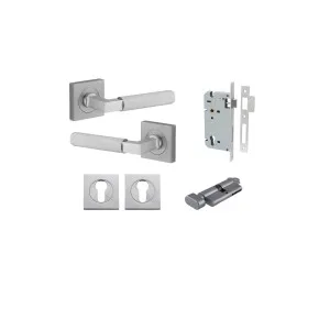 Brunswick Lever Square Rose Entrance Kit w High Security Lock Brushed Chrome by Iver, a Door Hardware for sale on Style Sourcebook