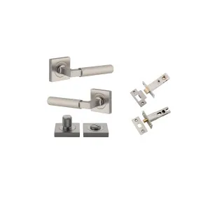 Brunswick Lever Square Rose Privacy Kit Satin Nickel by Iver, a Door Hardware for sale on Style Sourcebook