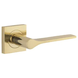 Como Lever Polished Brass Square Rose by Iver, a Door Hardware for sale on Style Sourcebook