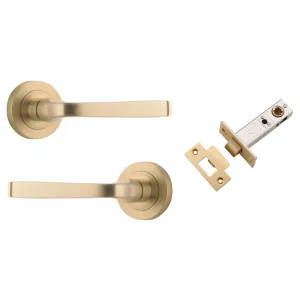 Annecy Lever Round Rose Passage Kit Brushed Brass by Iver, a Door Hardware for sale on Style Sourcebook