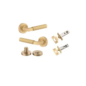 Berlin Lever Round Rose Privacy Kit Brushed Brass by Iver, a Door Hardware for sale on Style Sourcebook