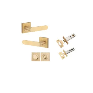 Bronte Lever Square Rose Privacy Kit w Separate Privacy Turn Brushed Brass by Iver, a Door Hardware for sale on Style Sourcebook