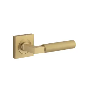 Berlin Lever Brushed Brass Square Rose by Iver, a Door Hardware for sale on Style Sourcebook