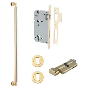Berlin Pull Handle 600mm Entrance Kit w Separate High Security Lock Polished Brass by Iver, a Door Hardware for sale on Style Sourcebook