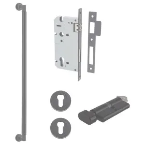 Berlin Pull Handle 600mm Entrance Kit w Separate High Security Lock Matt Black by Iver, a Door Hardware for sale on Style Sourcebook