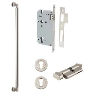 Berlin Pull Handle 600mm Entrance Kit w Separate High Security Lock Satin Nickel by Iver, a Door Hardware for sale on Style Sourcebook