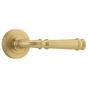 Verona Lever Round Rose, Brushed Brass by Iver, a Door Hardware for sale on Style Sourcebook