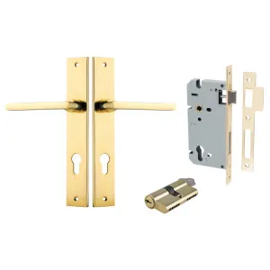 Baltimore Lever Rectangular Backplate Entrance Kit w High Security Lock Polished Brass by Iver, a Door Hardware for sale on Style Sourcebook