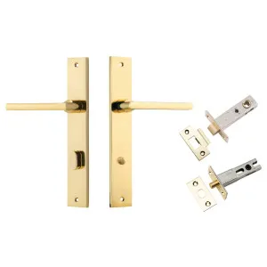 Baltimore Lever Rectangular Backplate Privacy Kit w Privacy Turn Polished Brass by Iver, a Door Hardware for sale on Style Sourcebook