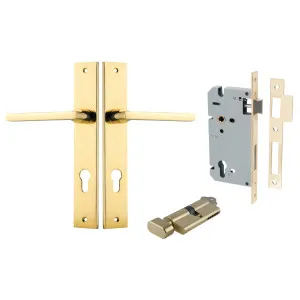 Baltimore Lever Rectangular Backplate Entrance Kit with High Security Lock Polished Brass by Iver, a Door Hardware for sale on Style Sourcebook