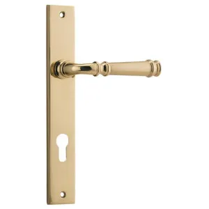 Verona Lever Rectangular Backplate Polished Brass by Iver, a Door Hardware for sale on Style Sourcebook