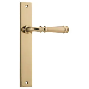 Verona Lever Rectangular Backplate Polished Brass by Iver, a Door Hardware for sale on Style Sourcebook