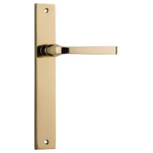 Annecy Lever Rectangular Backplate Polished Brass by Iver, a Door Hardware for sale on Style Sourcebook