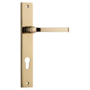 Annecy Lever Rectangular Backplate Polished Brass by Iver, a Door Hardware for sale on Style Sourcebook