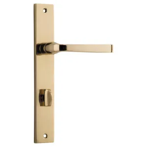 Annecy Lever Rectangular Backplate Polished Brass by Iver, a Door Hardware for sale on Style Sourcebook