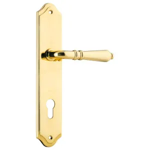 Sarlat Shouldered 85mm Euro Lever Set, Pol. Brass by Iver, a Door Hardware for sale on Style Sourcebook