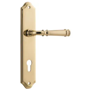 Verona Lever Shouldered Backplate Polished Brass by Iver, a Door Hardware for sale on Style Sourcebook