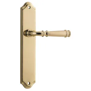 Verona Lever Shouldered Backplate Polished Brass by Iver, a Door Hardware for sale on Style Sourcebook