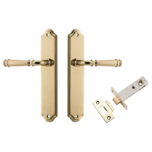 Verona Lever Shouldered Backplate Passage Kit Polished Brass by Iver, a Door Hardware for sale on Style Sourcebook