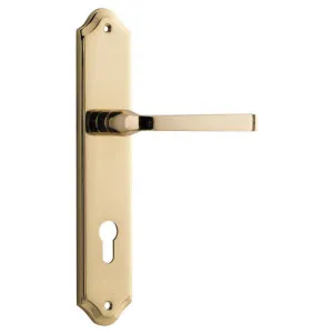 Annecy Lever Shouldered Backplate Polished Brass by Iver, a Door Hardware for sale on Style Sourcebook