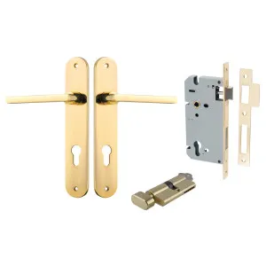 Baltimore Lever Oval Backplate Entrance Kit w High Security Lock Polished Brass by Iver, a Door Hardware for sale on Style Sourcebook