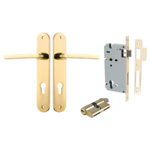 Baltimore Lever Oval Backplate Entrance Kit w High Security Lock Polished Brass by Iver, a Door Hardware for sale on Style Sourcebook