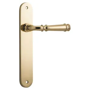 Verona Lever Oval Backplate Polished Brass by Iver, a Door Hardware for sale on Style Sourcebook