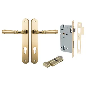 Verona Lever Oval Backplate Entrance Kit w High Security Lock Polished Brass by Iver, a Door Hardware for sale on Style Sourcebook