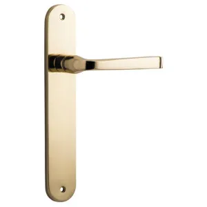 Annecy Lever Oval Backplate Polished Brass by Iver, a Door Hardware for sale on Style Sourcebook