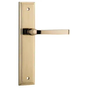 Annecy Lever Stepped Backplate Polished Brass by Iver, a Door Hardware for sale on Style Sourcebook