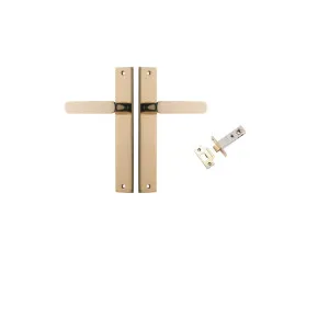 Bronte Lever Rectangular Backplate Passage Kit Polished Brass by Iver, a Door Hardware for sale on Style Sourcebook