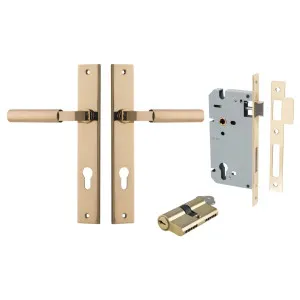 Berlin Lever Rectangular Backplate Entrance Kit w High Security Lock Polished Brass by Iver, a Door Hardware for sale on Style Sourcebook