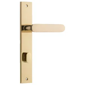 Bronte Lever Polished Brass Rectangular Backplate by Iver, a Door Hardware for sale on Style Sourcebook
