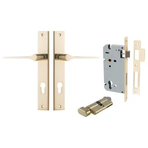 Como Lever Rectangular Backplate Entrance Kit w High Security Lock Polished Brass by Iver, a Door Hardware for sale on Style Sourcebook