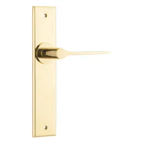 Como Lever Polished Brass Chamfered Backplate by Iver, a Door Hardware for sale on Style Sourcebook