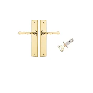 Sarlat Lever Chamfered Backplate Passage Kit Polished Brass by Iver, a Door Hardware for sale on Style Sourcebook