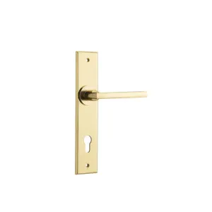 Baltimore Lever Polished Brass Chamfered Backplate by Iver, a Door Hardware for sale on Style Sourcebook