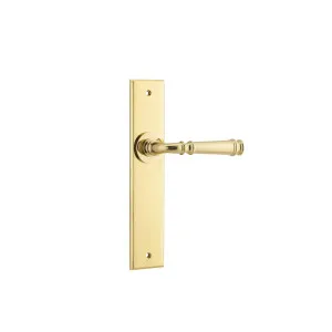 Verona Lever Polished Brass Chamfered Backplate by Iver, a Door Hardware for sale on Style Sourcebook